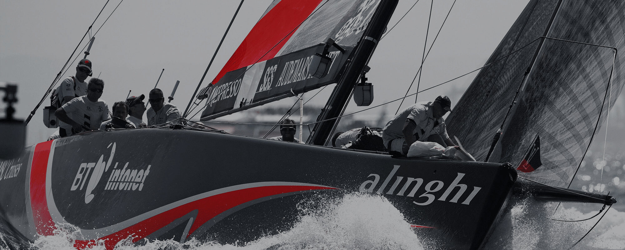 Alinghi Sailing Upwind. Opening Image to Layliners "Favourites" Section.